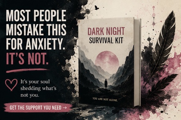 Dark Night of the Soul vs spiritual bypassing article image showing a dark spiritual threshold and the difference between true descent and avoidance.